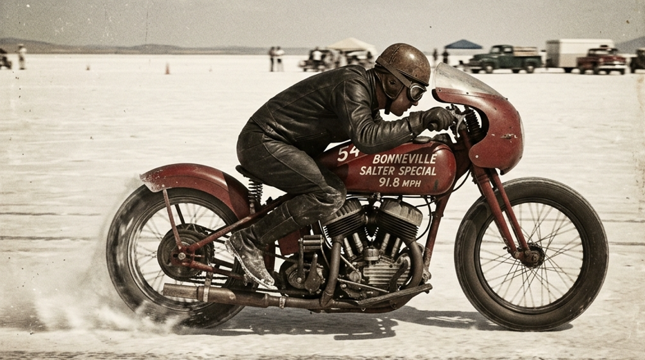 ボンネビルを走るヴィンテージ・ストリームライナー