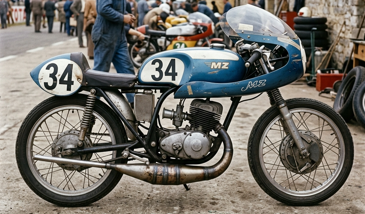 初期のチャンバーを搭載したMZ RE125