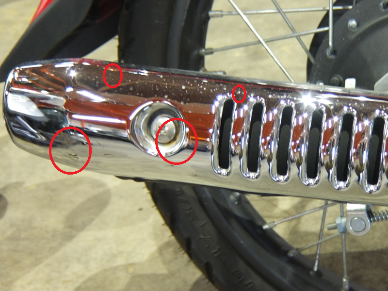 メッキパーツに見られる点サビと茶サビ