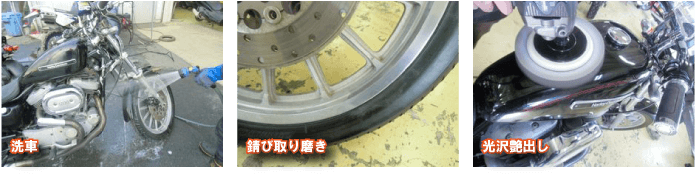 洗車・錆び取り・磨き・コーティングで綺麗になったハーレーXL1200S