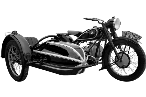 R51 サイドカー【1938~40年】|ブラック + ホワイトピンストライプ with Steib製サイドカー 1938年
