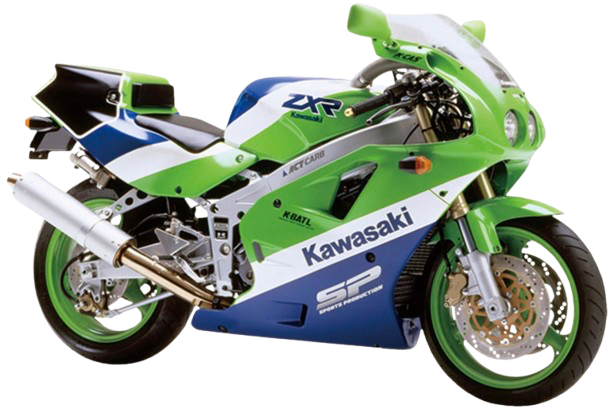 【1990年式 J2】ZXR400R｜ライブグリーン×ブルー24×パールアルペンホワイト